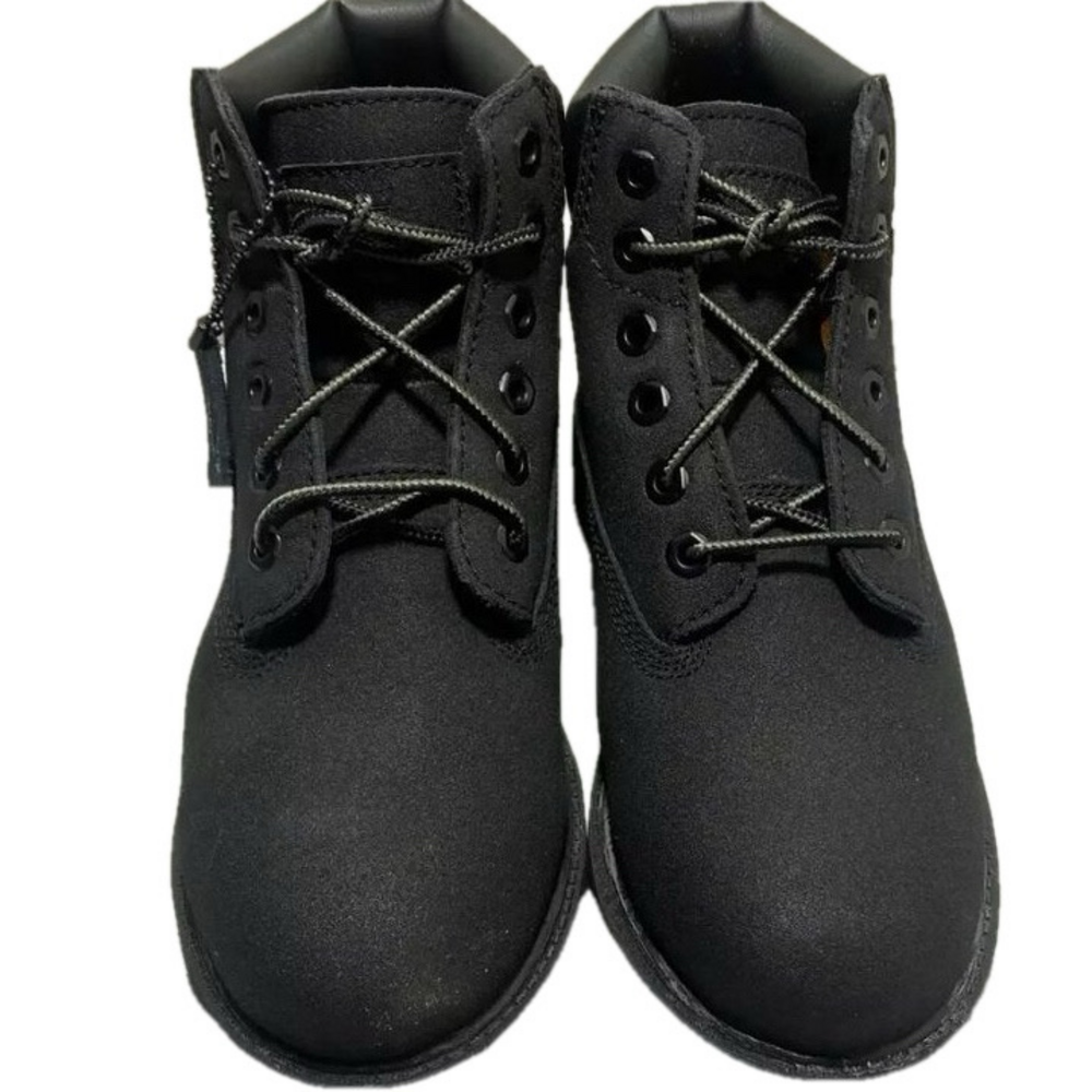 NEW TIMBERLAND Boys Premium Boots Size 2.5 Waterproof 6-Inch Padded Collar Black